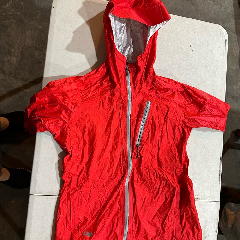 OR Red Hooded Windbreaker Jacket